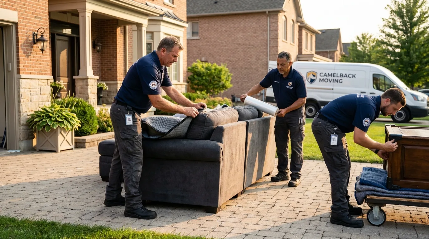 Large estate moving crew wrapping furniture in Barnegat, NJ