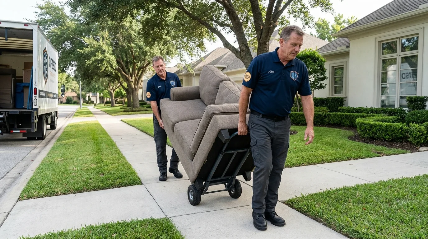 Local residential moving crew loading furniture in Barnegat, NJ