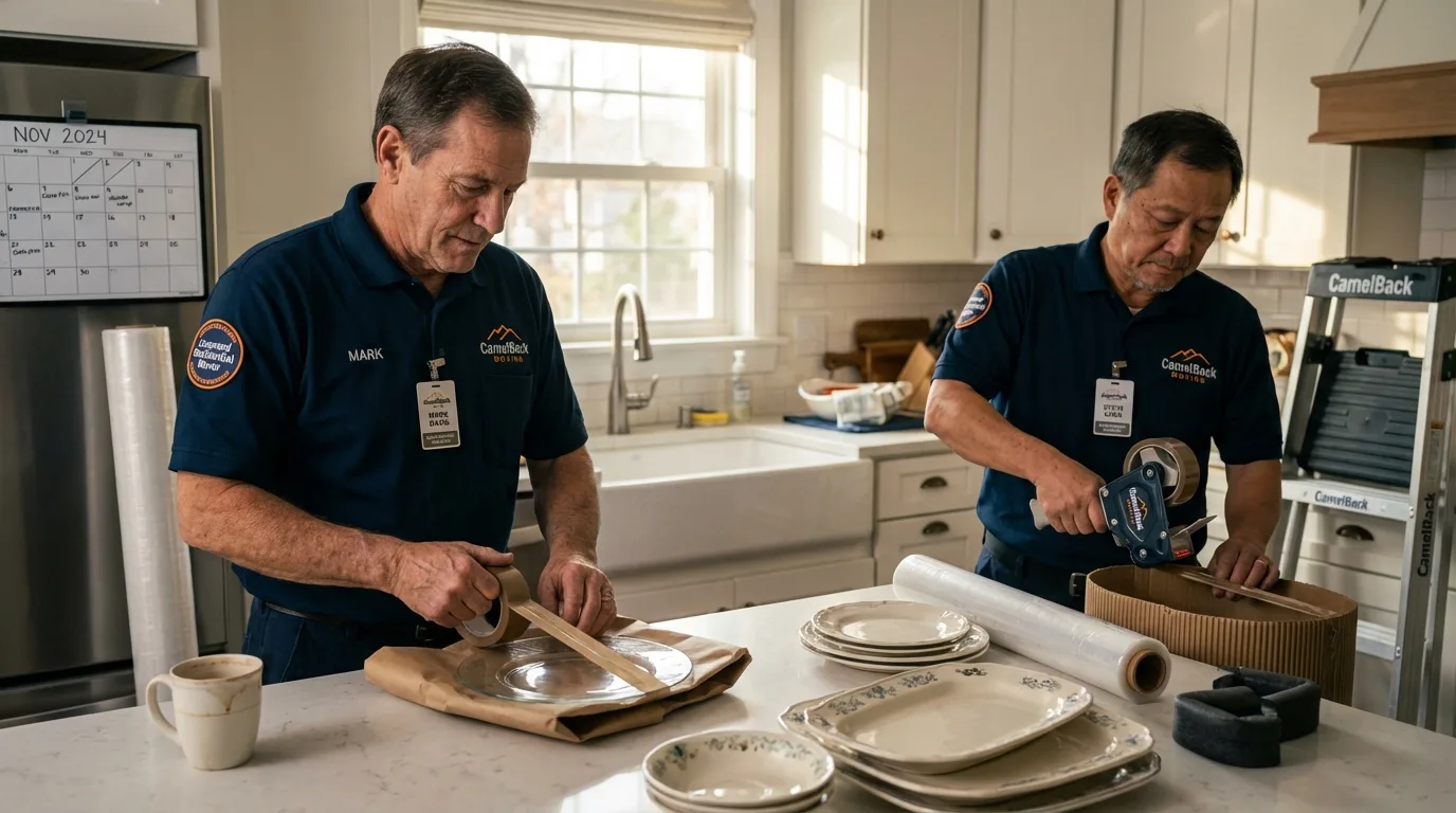 Professional crew packing kitchen dishware in Barnegat, NJ